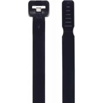 Stahovací páska Vázací (stahovací) pásky 186x4,5mm s kov. zubem, černá, PA 6.6, (bal.=100ks)/MET.3.2123R, ELEMAN 1793230