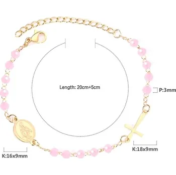 Náramek Náramek z chirurgické oceli ve stylu růžence - 236FG