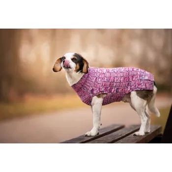 Obleček pro psa Vsepropejska Thor svetr pro psa Barva: Růžová, Délka zad (cm): 19, Obvod hrudníku: 26 - 32 cm