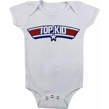 Kojenecký body Top Gun kojenecké body tričko, Top Kid Body White, dětské M velikost M (6 měsíců)