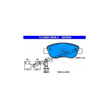 Brzdová destička Sada brzdových destiček ATE 13.0460-3849 (AT 603849)