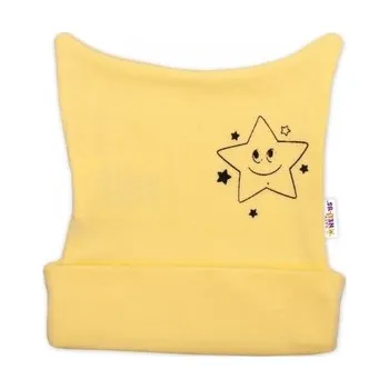 Kojenecký body Novorozenecká čepička Baby Nellys, Baby Little Star - žlutá, vel. 56; 56 (1-2m)
