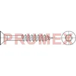 Vrut zápustný TORX 6x150 zinek žlutý, část.závit