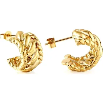 Náušnice Kruhové náušnice z chirurgické oceli ve zlaté barvě - 161G