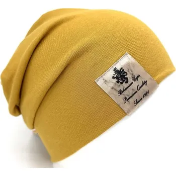 Čepice Čepice Dráče Pastels Double Tmavá hořčicová - vzor 27 Obvod: 54 - 56 cm