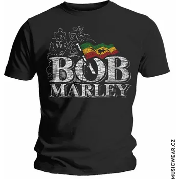 Pánská móda Bob Marley tričko, Distressed Logo, pánské XXL