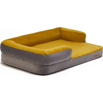 Pelíšek pro psa Lebeddie Šedo-žlutá Útulna Velikost: L, Vyšít jméno?: Ano (+250 Kč), Otočit zrcadlově opěrku?: Ano (+375 Kč) Ortopedický pelech pro psy