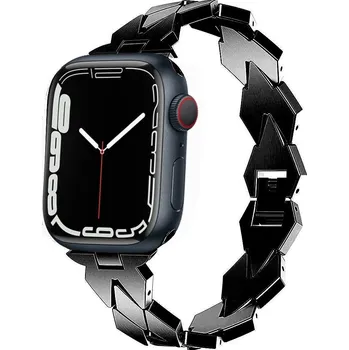 Řemínek na hodinky AW DIAMOND řemínek pro Apple Watch Černý Šířka uchycení řemínku: 38/40/41/42mm, Barva: Černá