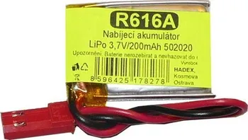 R616A nabíjecí akumulátor LiPo 3 3,7V 200mAh 502020