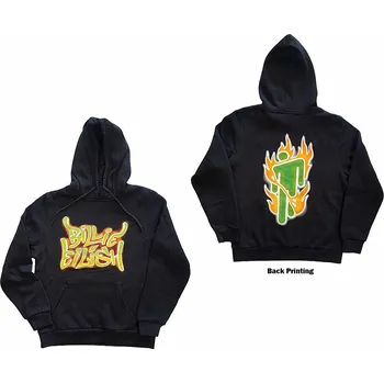 Pánská mikina Billie Eilish mikina, Airbrush Flames Blohsh Dark Grey, pánská 4XL