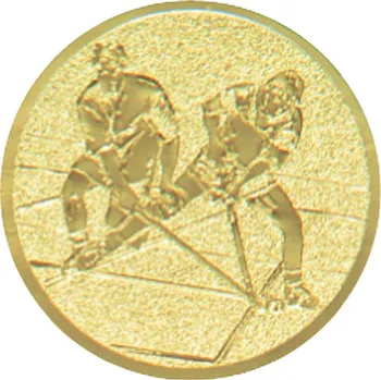 Emblém pozemní hokej, pr. 50 mm, zlato