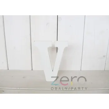 Svatební dekorace Abeceda dřevěná 'V' (18 cm) - bílá
