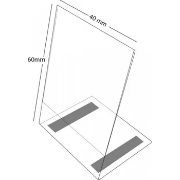 Plastový stojánek L 60 x 40 na výšku čirý s magnetem 60 x 40 na výšku čirý s magnetem - 1 ks