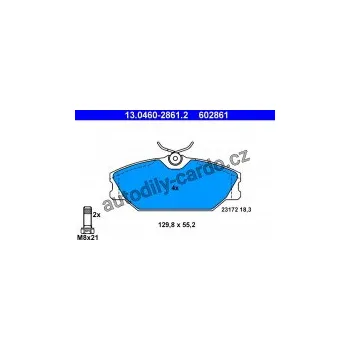 Brzdová destička Sada brzdových destiček ATE 13.0460-2861 (AT 602861)