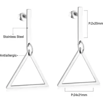 Náušnice Dlouhé visací náušnice z nerezové oceli - 243S
