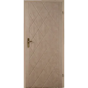 Interiérové dveře STANDOM Koženkové čalounění dveří vzor kosočtverec T1 Krémová béžová pro dveře 80 a 90 cm