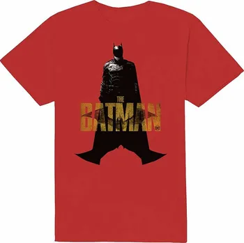 Pánská móda Batman tričko, The Batman Yellow Text Red, pánské XL