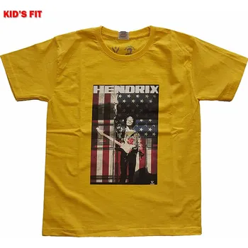 Karnevalový kostým Jimi Hendrix tričko, Peace Flag Yellow, dětské XL velikost XL věk (11-12 let)