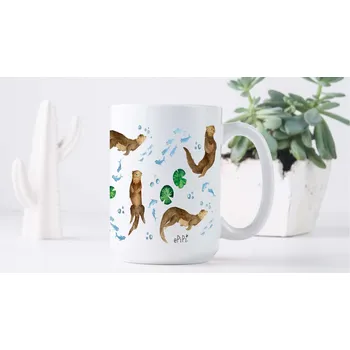 ePiPí Velký keramický hrnek 450 ml - Vydry