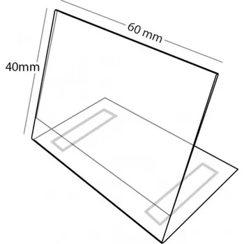 Plastový stojánek L 40 x 60 na šířku čirý se samolepkou 40 x 60 na šířku čirý se samolepkou - 1 ks