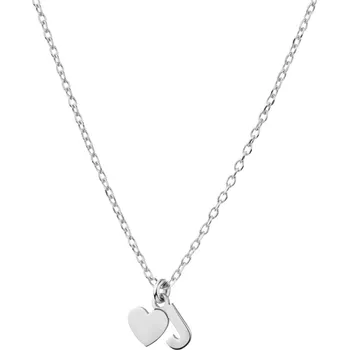 Náhrdelník Stříbrný náhrdelník - písmeno J, srdce - AP529-0046