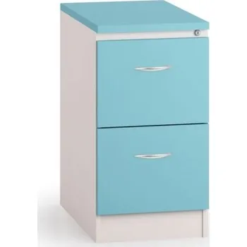 Kartotéka Kartotéka korpus ocel, čelo dřevo, 2 zásuvky JULIE, azurová