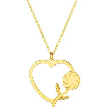 Náhrdelník Zlatý náhrdelník, anker - srdce, květ - AP534-4440