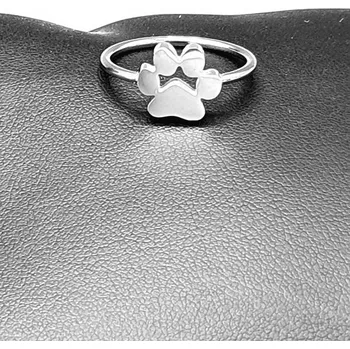 Prsten Drobný ocelový prstýnek - Tlapka vel. 6