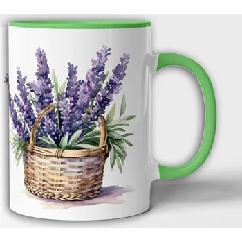 Hrnek květny - Levandule a košík 19