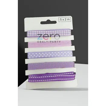 Stuha Stuha tkaná 5 ks x (1 cm x 2 m) - fialová (mix)