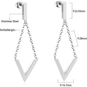 Náušnice Dlouhé visací náušnice z nerezové oceli - 242S