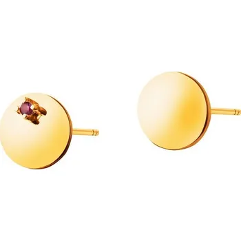 Náušnice Zlaté náušnice s přírodním rubínem - kroužky - K-817.04