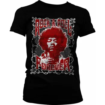 Dámské tričko Jimi Hendrix tričko, Rock 'n Roll Forever Black, dámské XXL