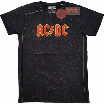 Pánská móda AC/DC tričko, Logo Snow Washed Black, pánské XXL