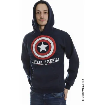 Pánská mikina Captain America mikina, Logo Navy, pánská M
