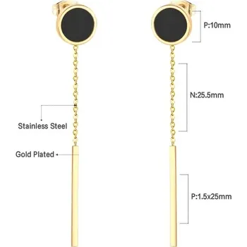 Náušnice Dlouhé visací náušnice z nerezové oceli - 348G