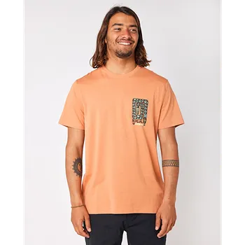 Pánská móda Tričko Rip Curl DESTI ANIMALS TEE Clay velikost S