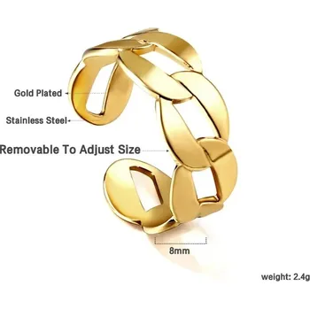 Prsten Nerezový minimalistický prsten ve zlaté barvě - 300G