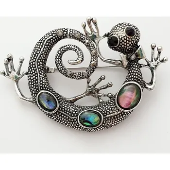 Brož Ještěrka stočená - brož, přívěsek