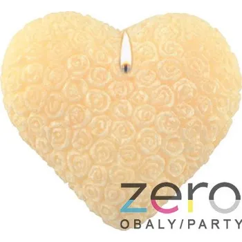 Svíčka Svíčka stearinová srdce 9 cm s vůní - krémová