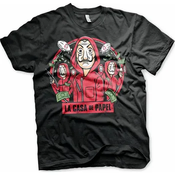 Pánské tričko La Casa De Papel tričko, Kawaii Black, pánské XXL