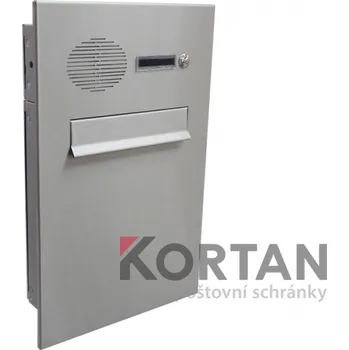 Poštovní schránka 1x poštovní schránka A-046 do plotu a branky + čelní deska se zvonkem a přípravou pro HM - NEREZ