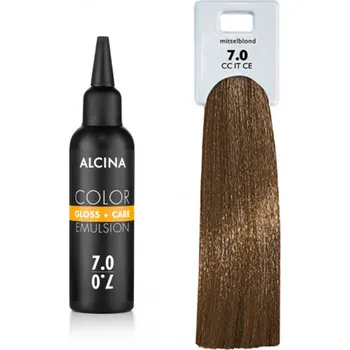 Barva na vlasy Alcina - Tónovací emulze - Color Gloss + Care Emulsion 7.0 Střední blond 100 ml