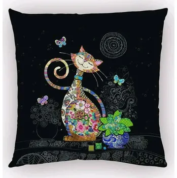 Povlak na dekorativní polštářek Povlak na polštář, zasněná kočka