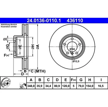 Brzdový kotouč Brzdový kotouč ATE 24.0136-0110.1