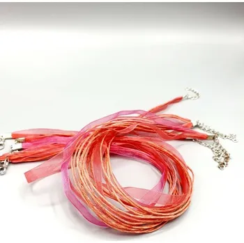 Řetízek Stužka růžovo-oranžová