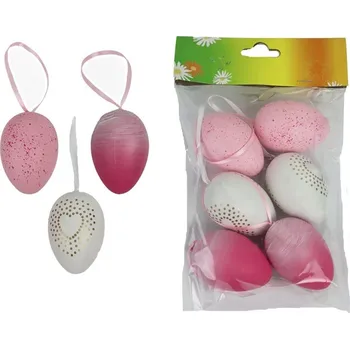 Velikonoční dekorace Velikonoční vajíčka, 6 ks X5588 - dia 4 x 6 cm