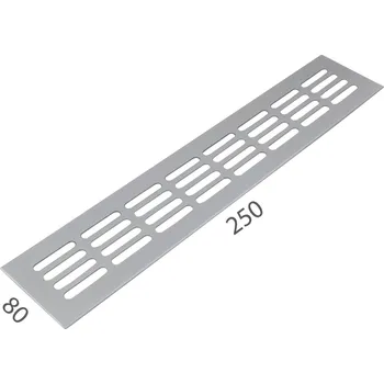 Větrací mřížka SRL - ALFA větrací mřížka šířka 80 x 250 mm 80 mm, 250 mm F1 - Stříbrný elox