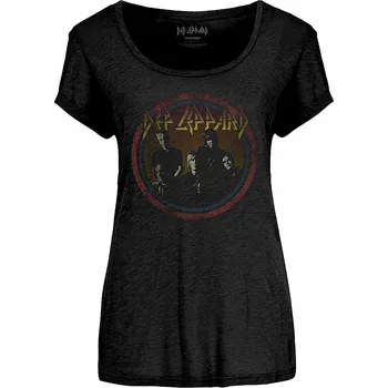 Dámské tričko Def Leppard tričko, Vintage Circle Girly Black, dámské XL