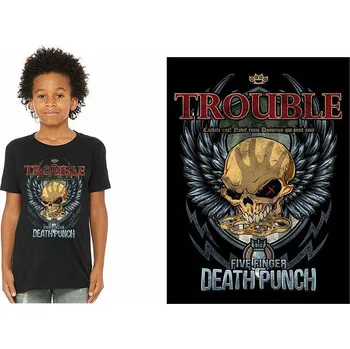 Chlapecké tričko Five Finger Death Punch tričko, Trouble Black, dětské XL velikost XL (11-12 let)